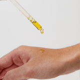 using Skin Care Oil - drop of CBD oil on hand