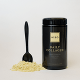 Daily Collagen packaging - whey protein + collagen powder + spoon